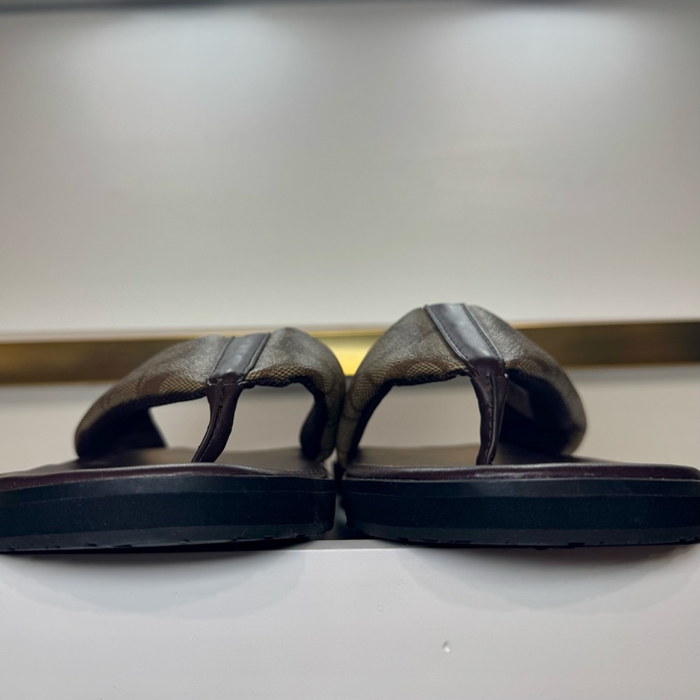 Coach Men’s Signature Canvas Flip Flop Sandals Size 10D G4921 New No Box/Tags - Picture 5 of 14